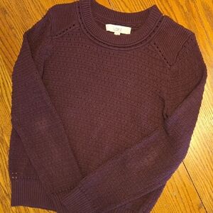 LOFT Deep Purple Textured Sweater